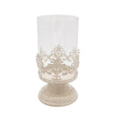 2x Metal Pillar Candlestick with Glass Dome for Home Wedding DIY Decoration
