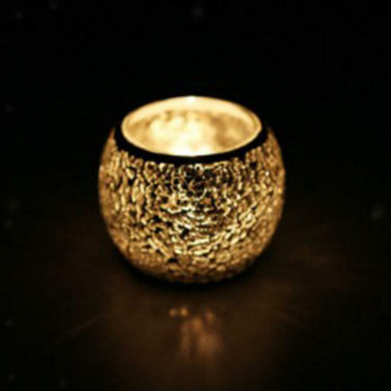 2x Colorful Mosaic Glass Candle Holder Votive Tea Light Holder Succulent Pot