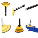 Fan Shape Wooden Handle Paintbrush Pen Acrylic Water Oil Painting BruME