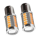 1 Pair 1156 BA15S 6500K Yellow 33SMD 5630 LED Car Signal Blinker Lights DRL