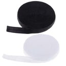 2Pcs 10 Meters Cotton Elastic Band Sewing Trims 15mm Width Black White