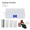 4pcs Transparent Glass Guitar Slide Set Acoustic Guitar Accessory with Box