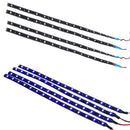 Blue 4pcs 30CM/15 LED Car Motors Truck Flexible Strip Light Waterproof 12V