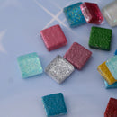 450g Square Glitter Vitreous Glass Mosaic Tiles Home Decors and Craft Supply