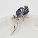 Alloy for Women Animal Brooches A Pair of Bird Inlay Shiny Big Blue for Gir L9S1
