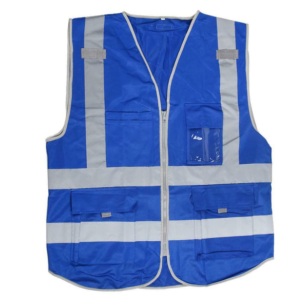 Hi Viz Vis T-Shirt High Visibility Reflective Tape Safety Work Top Blue