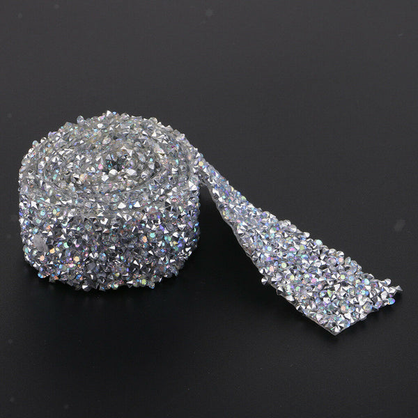 1 Yard Bling Crystal Rhinestone Applique Trims Iron on for Bridal Belt Dress