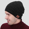 Wireless Bluetooth 5.0 Headset Knitted Velvet Winter Hat Sports Cap (Black) A#S