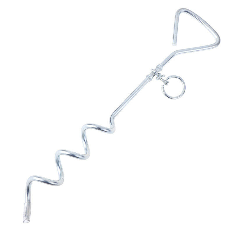 Spiral Anchor Cork Screw Dog Tie Out Stake Lead Chain Outdoor Campin Kw