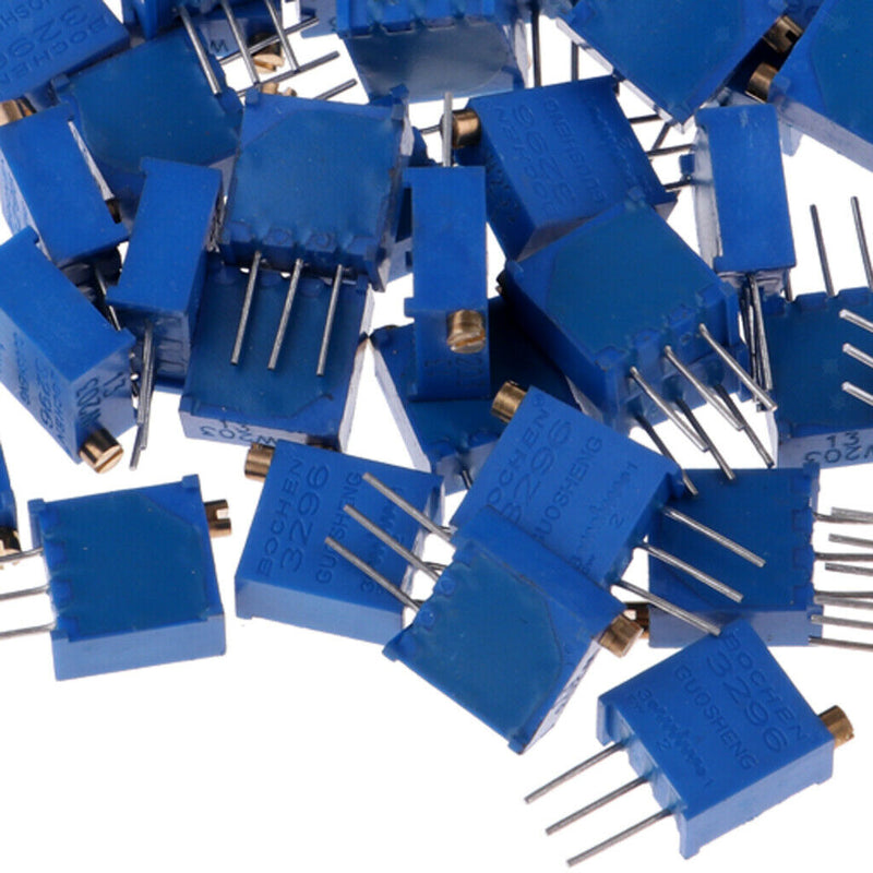 50 Pcs 10 Ohm- 20K Ohm 3296W Trimmer Trim Pot Potentiometer Resistor Kit