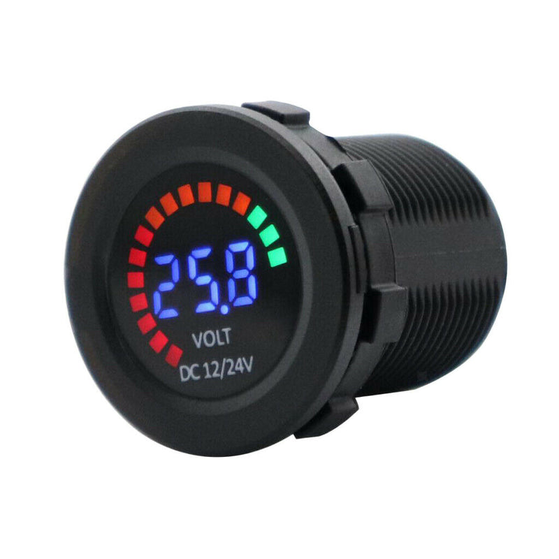 12V / 24V DC Voltmeter Car Monitor Motorcycle LED Display Waterproof Voltmeter