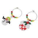 6pcs Assorted Christmas Wine Glass Charms Drink Markers Charm Rings Decor