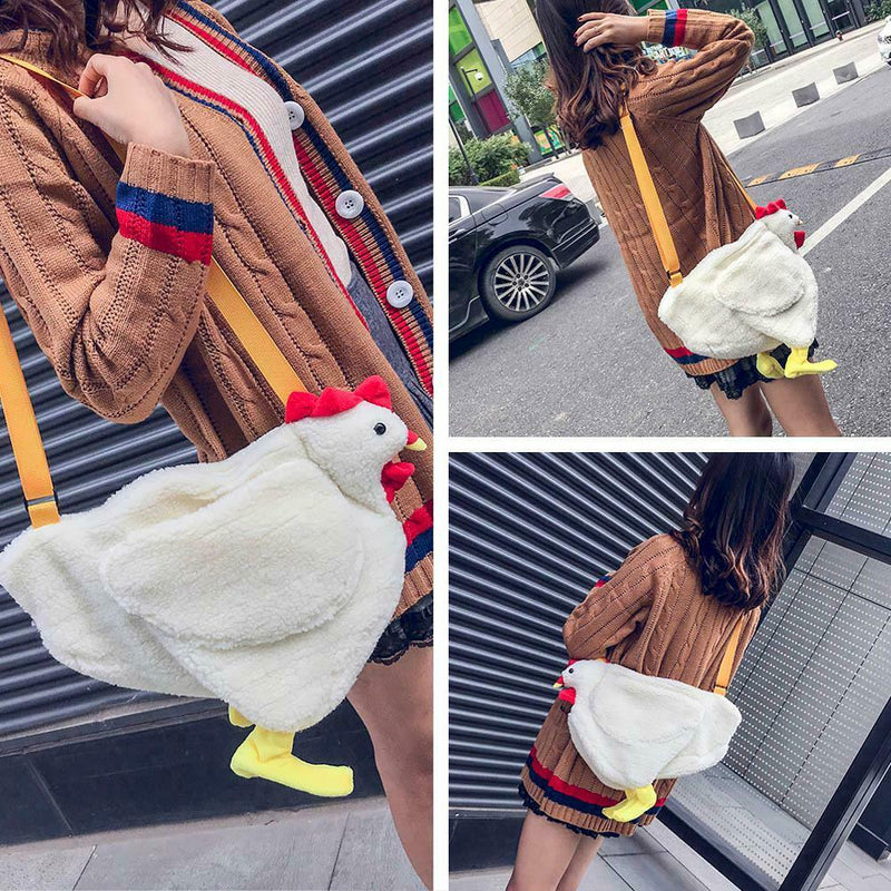 Women Crossbody Bag Cartoon Chicken Pattern Shoulder Bags Casual Accessories