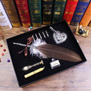 10 Pcs Feather Quill Pen Set Dip Pen Writing Calligraphy Pen Kit with Ink B
