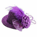 barrette mini hat feather fabric purple woman decor hairdressing E6E6