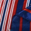 Lady Dark Blue Red White Stripe Print Square Kerchief Neck Scarf Wrap I9E5