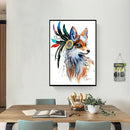 Wolf 5D DIY Part Drill Special Shaped Diamond Painting Color Cross Stitch