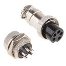 GX16 5Pin Aviation Pug Male+Female Panel Metal Connector Socket