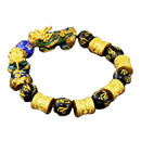 Pixiu Lucky Amulet Bracelet Wristband Jewelry Shining Crystal with Golden-plated