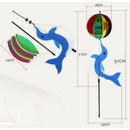 Cute Cartoon Dolphin Rainbow Wind Spinner Colorful Windmill Kids Outdoor Toys 3C