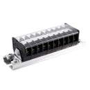 660V 15A DIN Rail Base Dual Row 10 Position Screw Terminal Barrier Strip