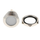 8mm 12V LED Metal Indicator Instrument Panel Light Lamp w/ Wire White Light