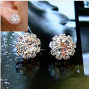 Top Women Stud Earrings Spherical Stud Earrings Vogue Crystal Flower Earrings