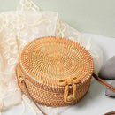 Bali Island Hand Woven Bag Round Butterfly buckle Rattan Straw Bags Satchel