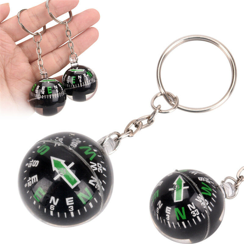 28mm Ball Compass Keychain Navigator Hiking Camping Travel Outdoor Survival 3c