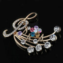 New Arrival Music Brooch Elegant Style with Rhinestones Treble Clef Pin Bro