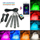 SMD5050 RGB LED Flexible Light Strip Bluetooth Car Interior Footwell Lamp