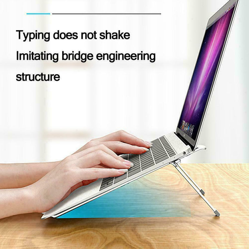 1* Portable Laptop Stand Aluminum Foldable Holder 4 Cooling Height Levels S5J8
