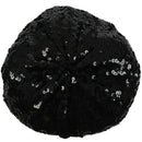 Lady Costume Stretch Sparkly Shining Sequin Beret Beanie Hat black