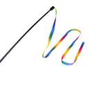 Rainbow Cloth Ribbon Tease Cats Rod Pets Kitten Interactive Scratching Toys A