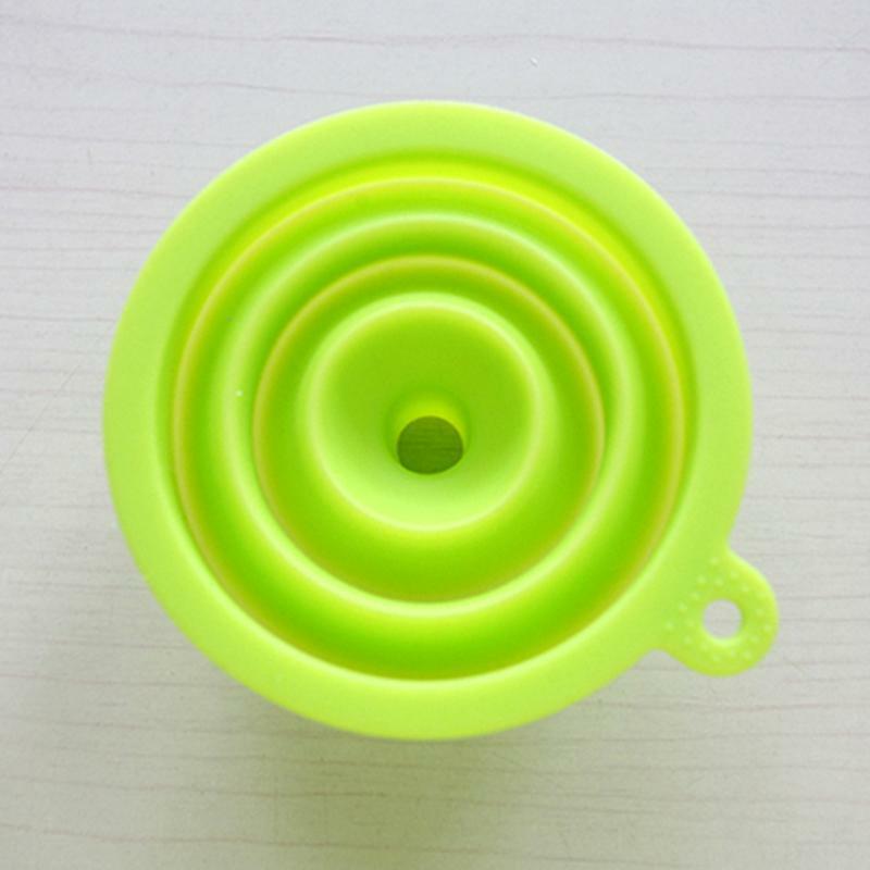 1 X Silicone Gel Practical Foldable Collapsible Style Funnel Hopper Kitchen T 3c