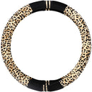 Luxury Leopard Print Fashionable Plush Car Steering Wheel Cover, Universal  B5Q2