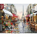 Paris Street Acrylic Paint By Numbers Painting Kit With Brush & Instruction GN