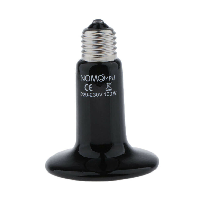 Reptile Heating Lamp Terrarium Turtle Screw Type E27 220-240V Black 100W