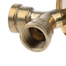 2x Brass Propane Tank Y Splitter Adapter 2 Way LP Gas Adapter Tee