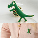 Green Dinosaur Badge Lapel Pin Brooch For Bag Backpack Accessories Kids Gift TO