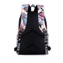 Fashion Waterproof Polyester Women Backpack Multicolor Feather Printing Gir