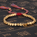 Handmade Tibetan Braided Cotton Copper Beads Lucky Rope Bracelet Jewelry Xmas