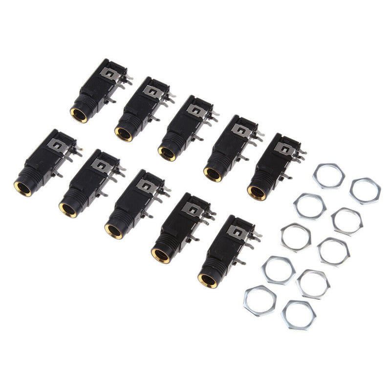 20 Pieces 6.35mm/6.35 Stereo Audio Microphone Female Socket Jack