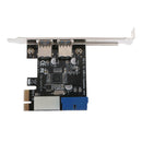 PCI Express USB 3.0 2 Ports Panel Front with 4-Pin & 20 Pin Control Card Adapter