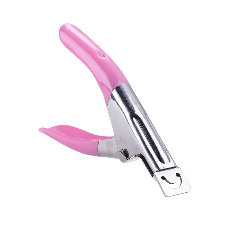 Pink Edge Nail Art Manicure Acrylic UV Gel False Tips Clipper Cutter New A