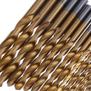 19pcs HSS Metric Drill Bit Set Titanium Coated Twist Drills Metal Wood 1-10mm3C