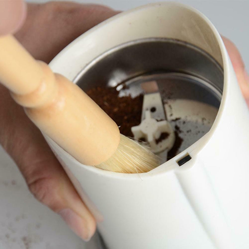 Wood Handle Natural Bristles Coffee Grinder Maker Machine Cleaning Brush