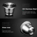 Reusable Stainless Steel Coffee Capsule Cup Nespresso Coffee Filter Set