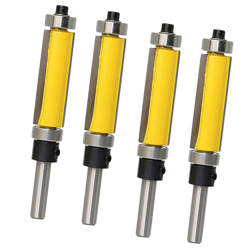 4x Carbide Flush Trim Router Bit 1/4" Shank 1/2" Woodworking Power Tool 38mm
