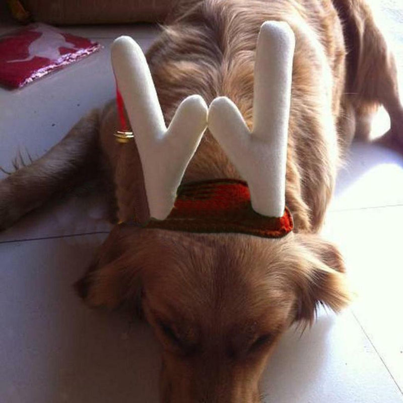 Christmas Pet Dog Headwear Reindeer Deer Antlers Headband With a Bell 11cm